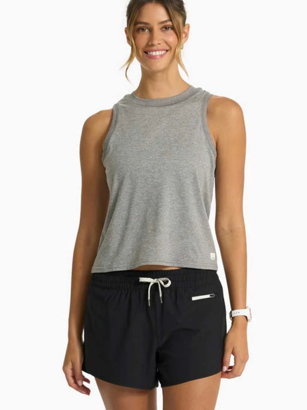 Vuori Energy Top Long Heather Grey Size XS